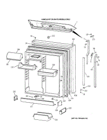 02 - Fresh Food Door parts for Ge Refrigerator TBX19PAYFRAA from AppliancePartsPros.com