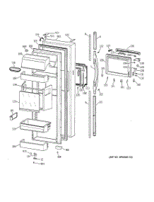 02 - Fresh Food Door parts for Ge Refrigerator TFK30PFBAAA from AppliancePartsPros.com