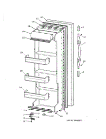 02 - Fresh Food Door parts for Ge Refrigerator TFX22GRBAWW from AppliancePartsPros.com