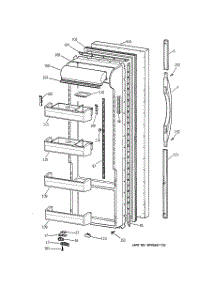 02 - Fresh Food Door parts for Ge Refrigerator TPG21JRBAWW from AppliancePartsPros.com
