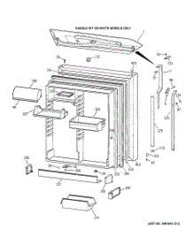 02 - Fresh Food Door parts for Ge Refrigerator TBK19PAXMRAA from AppliancePartsPros.com
