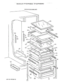 05 - Fresh Food Shelves parts for Ge Refrigerator TFT22PRXBWW from AppliancePartsPros.com