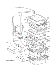 05 - Fresh Food Shelves parts for Ge Refrigerator MSK27PFZAAA from AppliancePartsPros.com