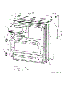 02 - Fresh Food Door parts for Ge Refrigerator TBX18SIBBRWW from AppliancePartsPros.com