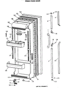 02 - Fresh Food Door parts for Ge Refrigerator TFG22PRSCWW from AppliancePartsPros.com