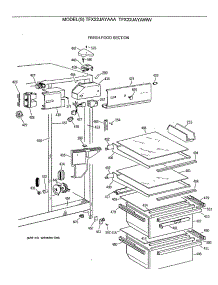 03 - Fresh Food Section parts for Ge Refrigerator TFX22JAYAAA from AppliancePartsPros.com