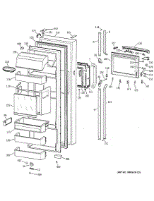 02 - Fresh Food Door parts for Ge Refrigerator TPK24PFZAWW from AppliancePartsPros.com