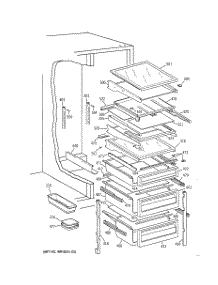 06 - Fresh Food Shelves parts for Ge Refrigerator TPK24PFZAWW from AppliancePartsPros.com