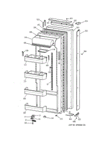 02 - Fresh Food Door parts for Ge Refrigerator TPG21KRBAWH from AppliancePartsPros.com