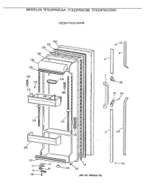 02 - Fresh Food Door parts for Ge Refrigerator TFX22PRXCBB from AppliancePartsPros.com