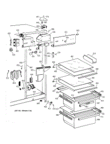 03 - Fresh Food Section parts for Ge Refrigerator MSX22GRZAAA from AppliancePartsPros.com
