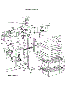03 - Fresh Food Section parts for Ge Refrigerator MSG24GRVAWH from AppliancePartsPros.com