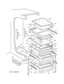 06 - Fresh Food Shelves parts for Ge Refrigerator TFX30PBZCBB from AppliancePartsPros.com