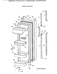 02 - Fresh Food Door parts for Ge Refrigerator TPX24PRYAWW from AppliancePartsPros.com