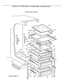 04 - Fresh Food Shelves parts for Ge Refrigerator TFX25PAYABB from AppliancePartsPros.com
