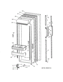 02 - Fresh Food Door parts for Ge Refrigerator MSK27DRZAAA from AppliancePartsPros.com