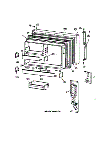 Freezer Door parts for Ge Refrigerator 36379287991 from AppliancePartsPros.com