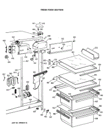 03 - Fresh Food Section parts for Ge Refrigerator MSX22GRSMAD from AppliancePartsPros.com