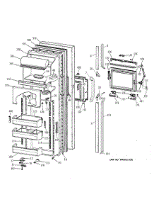 02 - Fresh Food Door parts for Ge Refrigerator TFT27PFXDAA from AppliancePartsPros.com