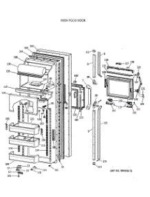 02 - Fresh Food Door parts for Ge Refrigerator TFK27PFTCBB from AppliancePartsPros.com