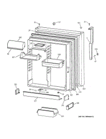 02 - Fresh Food Door parts for Ge Refrigerator TBX22QIBBRAA from AppliancePartsPros.com