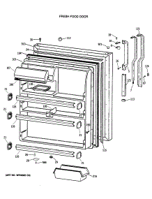02 - Fresh Food Door parts for Ge Refrigerator TBX21JATNRWH from AppliancePartsPros.com