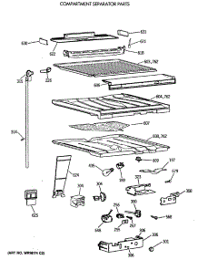 05 - Compartment Separator Parts parts for Ge Refrigerator TBE19PATMRAA from AppliancePartsPros.com