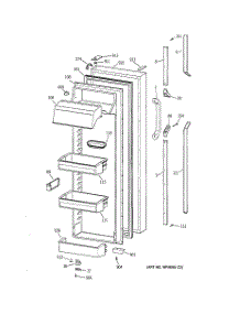 02 - Fresh Food Door parts for Ge Refrigerator TFX30PRYEWW from AppliancePartsPros.com