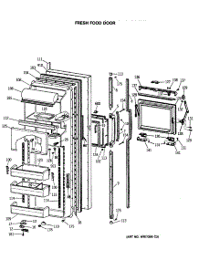 02 - Fresh Food Door parts for Ge Refrigerator TFX27ZFSBAD from AppliancePartsPros.com