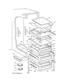 06 - Fresh Food Shelves parts for Ge Refrigerator TFK30PFZAAA from AppliancePartsPros.com