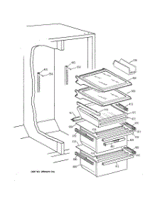 05 - Fresh Food Shelves parts for Ge Refrigerator TFX25ARBAWW from AppliancePartsPros.com