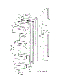 02 - Fresh Food Door parts for Ge Refrigerator TFK28ZRZAAA from AppliancePartsPros.com