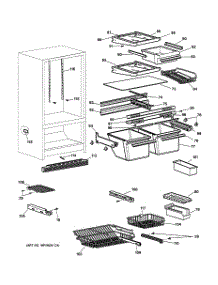 04 - Shelves parts for Ge Refrigerator TCX18IACCRWW from AppliancePartsPros.com