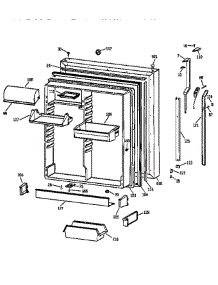 Fresh Food Door parts for Ge Refrigerator TBX2222QAYERAA from AppliancePartsPros.com