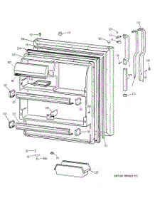02 - Fresh Food Door parts for Ge Refrigerator TBI18JIZHRWW from AppliancePartsPros.com