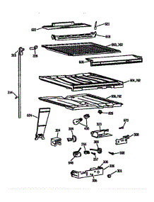 Compartment Separator Assembly parts for Ge Refrigerator TBX21J1SYRAD from AppliancePartsPros.com