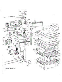 03 - Fresh Food Section parts for Ge Refrigerator TFT25JWYAWW from AppliancePartsPros.com