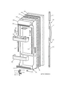 02 - Fresh Food Door parts for Ge Refrigerator TFX22ZPBAWW from AppliancePartsPros.com