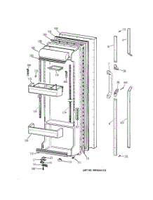 02 - Fresh Food Door parts for Ge Refrigerator TFX22CRXDBB from AppliancePartsPros.com