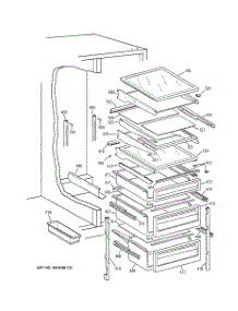 05 - Fresh Food Shelves parts for Ge Refrigerator TFG25PRYAWW from AppliancePartsPros.com