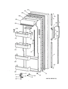 02 - Fresh Food Door parts for Ge Refrigerator TPG21JRYAWW from AppliancePartsPros.com