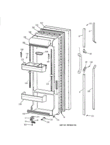 02 - Fresh Food Door parts for Ge Refrigerator TFK25PRYAWW from AppliancePartsPros.com