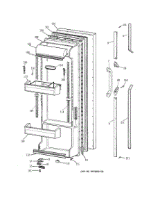 02 - Fresh Food Door parts for Ge Refrigerator TFG25PRYFBB from AppliancePartsPros.com