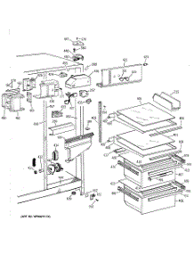 03 - Fresh Food Section parts for Ge Refrigerator MSG22GAXFWW from AppliancePartsPros.com