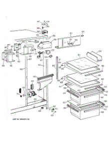 03 - Fresh Food Section parts for Ge Refrigerator MSZ20GAZBWW from AppliancePartsPros.com