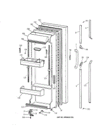02 - Fresh Food Door parts for Ge Refrigerator TFG25PEYAWH from AppliancePartsPros.com
