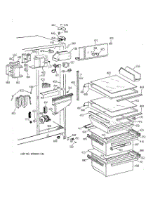 03 - Fresh Food Section parts for Ge Refrigerator TFG22JRXFWH from AppliancePartsPros.com