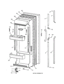 02 - Fresh Food Door parts for Ge Refrigerator TFG25PEYFWH from AppliancePartsPros.com