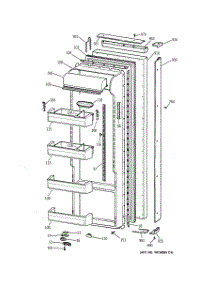 02 - Fresh Food Door parts for Ge Refrigerator TPX21BRBAWW from AppliancePartsPros.com