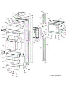 02 - Fresh Food Door parts for Ge Refrigerator TPJ24PFZCWW from AppliancePartsPros.com